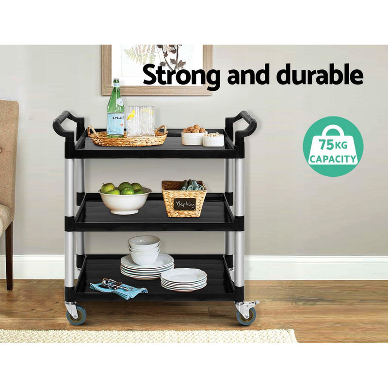 Emajin Service Cart Restaurant Trolley Kitchen Serving Catering Large Shelf