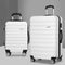 Wanderlite 2pcs Luggage Trolley Set Travel Suitcase TSA Hard Case White