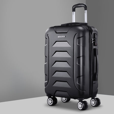 Wanderlite 20 Luggage Sets Suitcase Trolley Travel Hard Case Lightweight Black