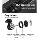 Wanderlite 28 Luggage Sets Suitcase Trolley Travel Hard Case Lightweight Black"