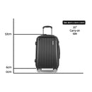 Wanderlite 20inch Lightweight Hard Suit Case Luggage Black