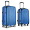 Wanderlite 2pc Luggage Trolley Suitcase Sets Travel TSA Hard Case Blue