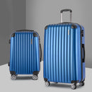 Wanderlite 2pc Luggage Trolley Suitcase Sets Travel TSA Hard Case Blue