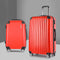 Wanderlite 2pc Luggage Trolley Suitcase Sets Travel TSA Hard Case Red