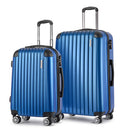 Wanderlite 2pcs Luggage Trolley Set Travel Suitcase Hard Case Carry On Bag Blue