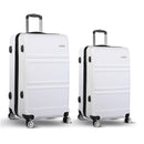 Wanderlite 2pc Luggage Trolley Set Suitcase Travel TSA Hard Case White