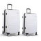 Wanderlite 2pc Luggage Trolley Set Suitcase Travel TSA Hard Case White