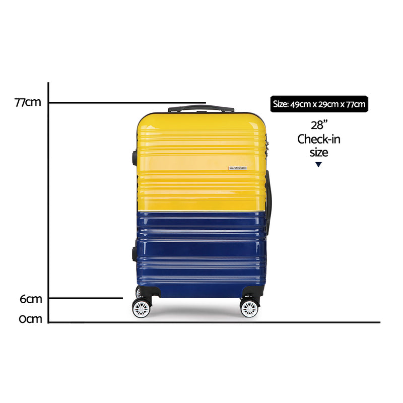 Wanderlite Lightweight Hard Suit Case Luggage Yellow & Purple