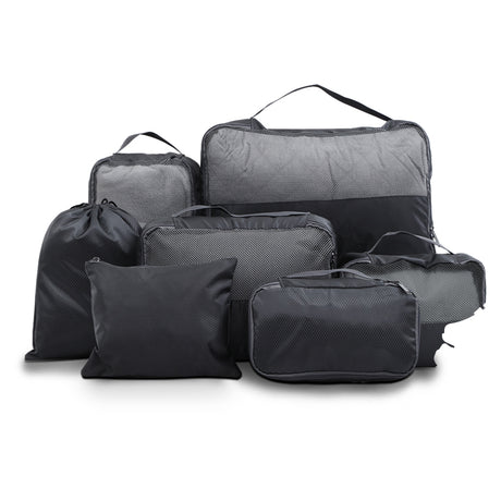 Wanderlite 7PCS Dark Grey Packing Cubes Travel Luggage Organiser Suitcase Storage Bag