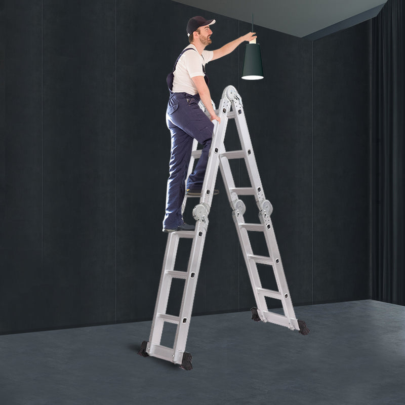 Multi Purpose Ladder 3.6M Aluminium Folding Platform Household Office Extension