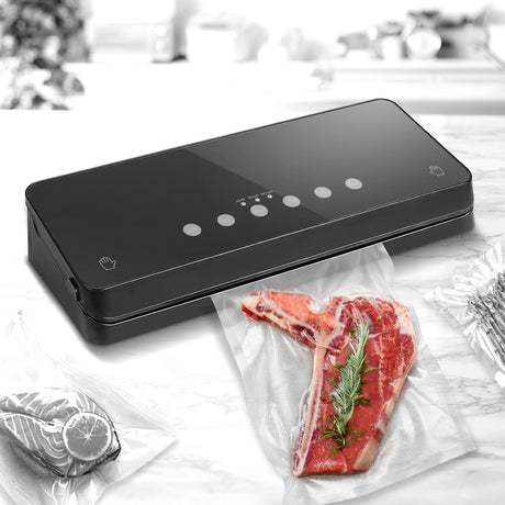 Food Vacuum Sealer Machine Fresh Storage Packaging Saver with Seal Bags Black