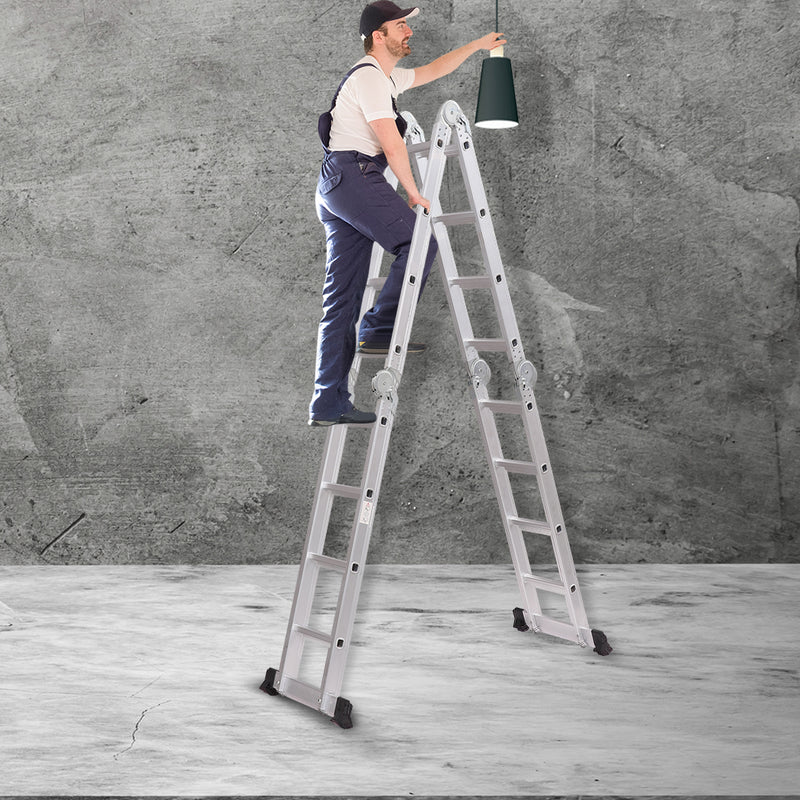 Multi Purpose Ladder 4.7M Aluminium Folding Platform Household Office Extension