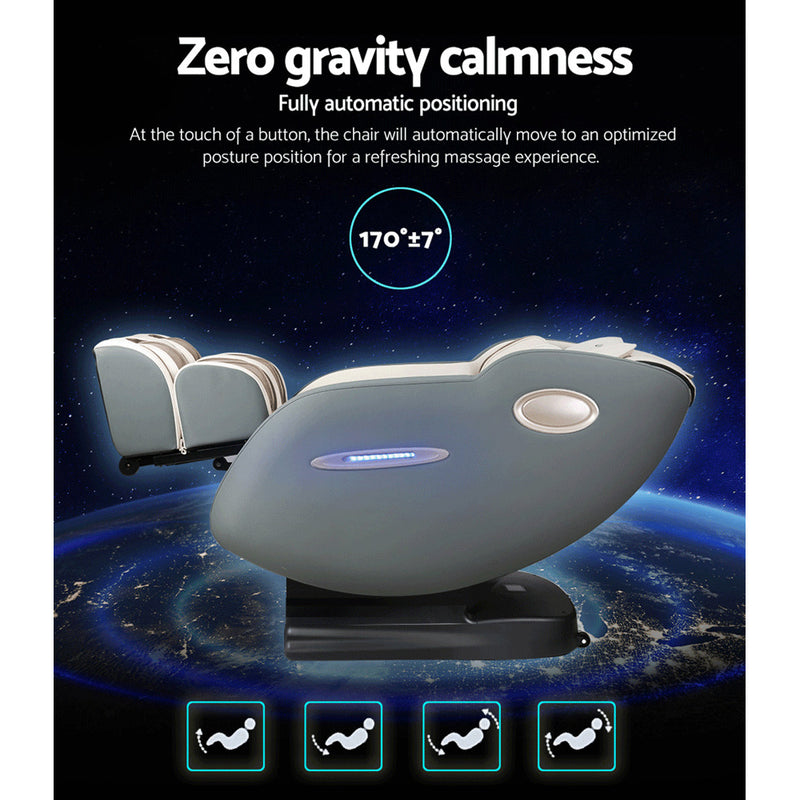 Livemor 3D Electric Massage Chair SL Track Full Body Zero Gravity Shiatsu Navy Cream