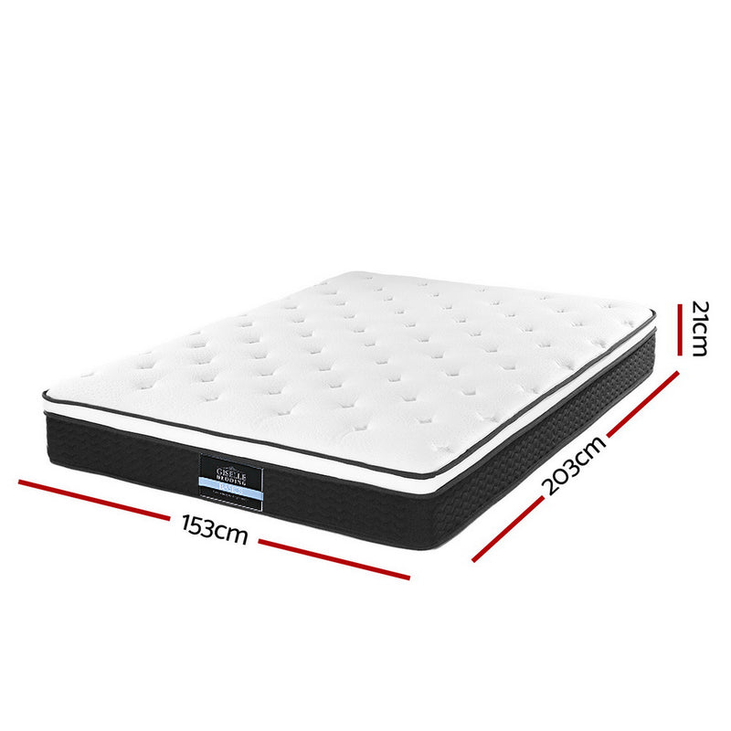 Giselle Bedding Bonita Euro Top Bonnell Spring Mattress 21cm Thick – Queen