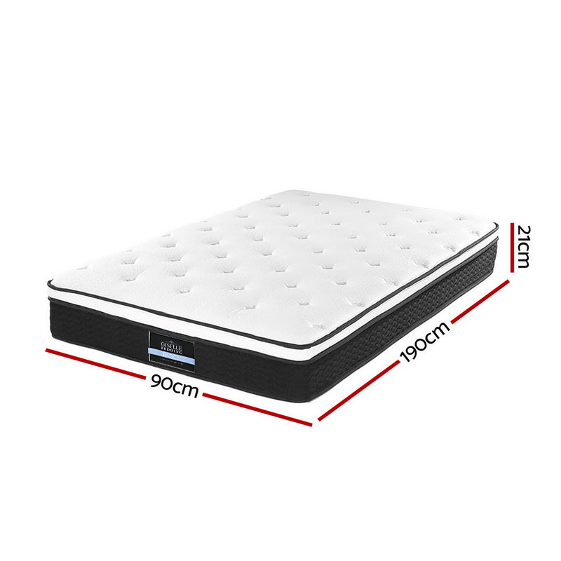 Giselle Bedding Bonita Euro Top Bonnell Spring Mattress 21cm Thick – Single