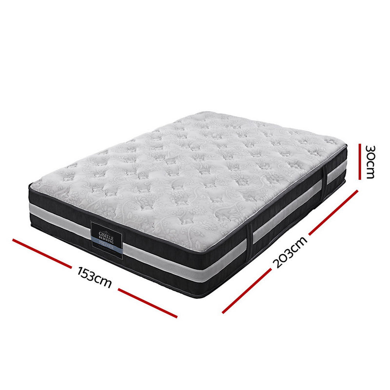 Giselle Bedding Lotus Tight Top Pocket Spring Mattress 30cm Thick – Queen