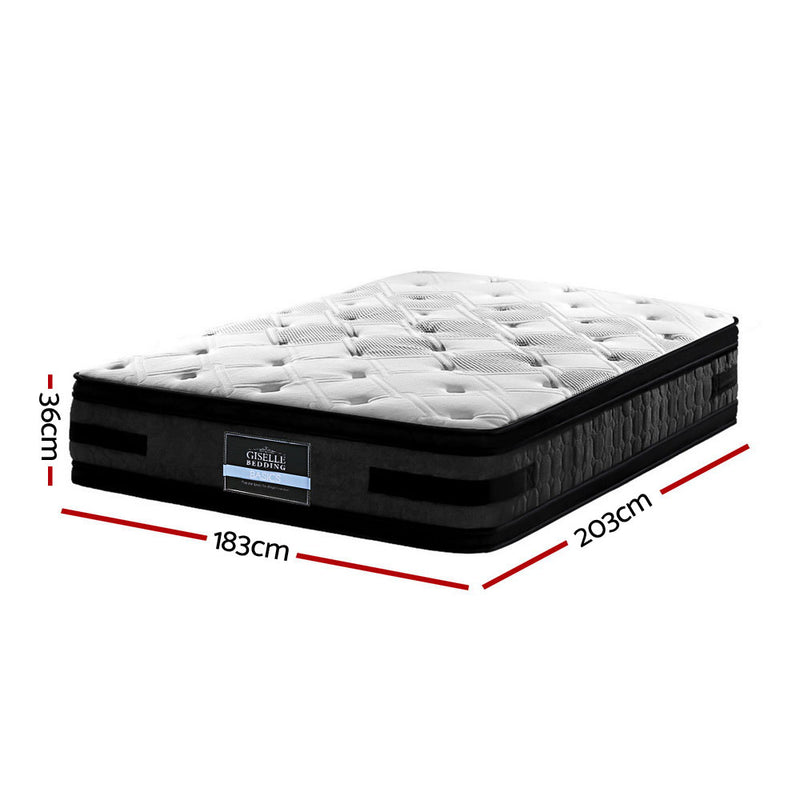 Giselle Bedding Luna Euro Top Cool Gel Pocket Spring Mattress 36cm Thick – King