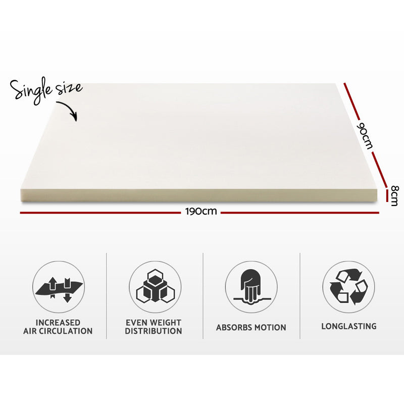 Single Size Memory Foam Mattress Topper