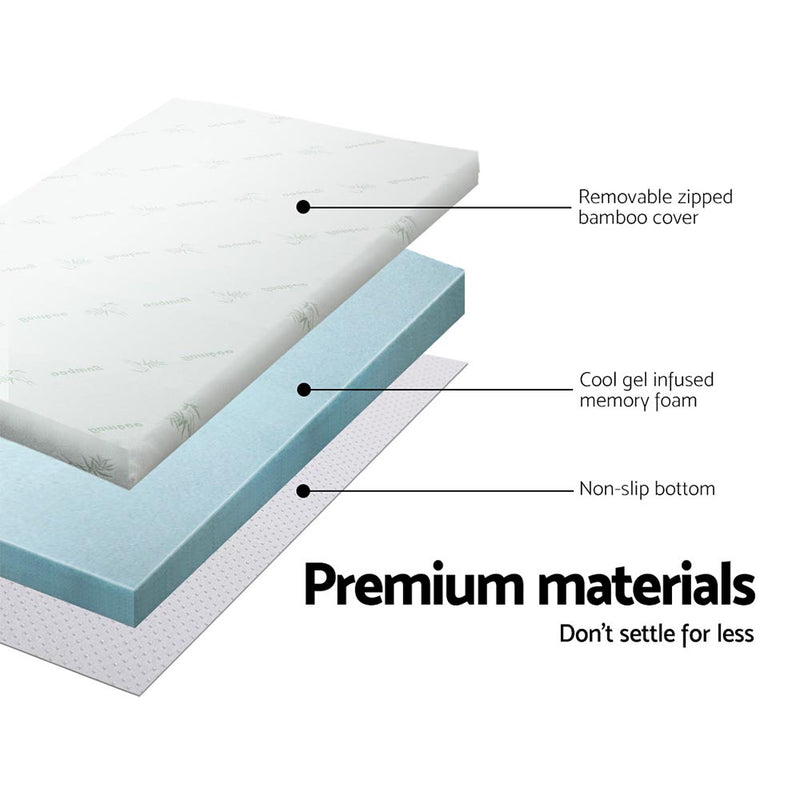 Giselle Bedding Cool Gel Memory Foam Mattress Topper Bamboo Cover 8CM King