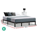 Artiss King Size Metal Bed Base - Black