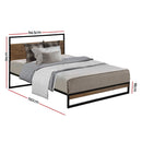 Artiss Metal Bed Frame Single Size Mattress Base Platform Foundation Black Dane