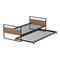 Artiss Bed Frame Metal Bed Base with Trundle Daybed Wooden Headboard Single DEAN