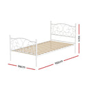 Artiss Bed Frame Metal Bed Base Single Size Platform Foundation White GROA