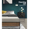 Metal Bed Frame Double Size Mattress Base Platform Foundation Wooden Black OSLO