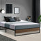 Metal Bed Frame Double Size Mattress Base Platform Foundation Wooden Black OSLO