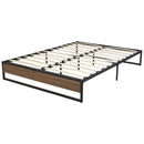 Metal Bed Frame Queen Size Mattress Base Platform Foundation Wooden Black OSLO