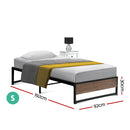 Artiss Metal Bed Frame Single Size Mattress Base Platform Wooden Black OSLO