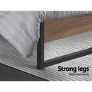 Artiss Metal Bed Frame Single Size Mattress Base Platform Wooden Black OSLO