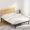 Artiss Bed Frame Metal Bed Base Queen Size Platform Foundation Black PAULA