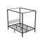 Artiss Bed Frame Metal Four-poster Platform Base Double Size Black POCHY