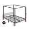 Artiss Bed Frame Metal Four-poster Platform Base Queen Size Black POCHY