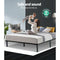 Metal Bed Frame Queen Size Mattress Base Platform Foundation Wooden Black TED
