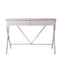 Artiss Metal Desk with Drawer - White with Oak Top