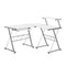 Artiss Corner Metal Pull Out Table Desk - White