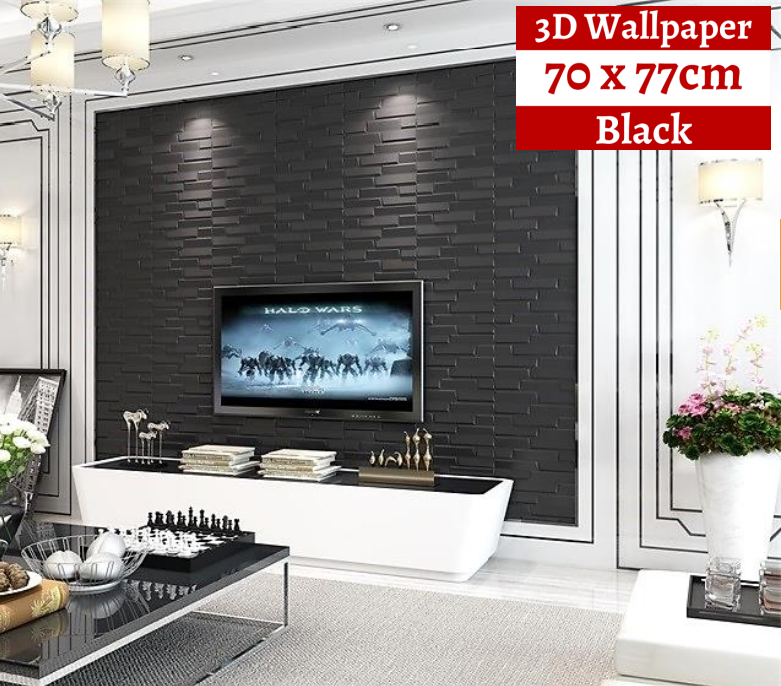 3D Wallpaper Tiles 70 x 77cm Slope Brick Grey 10pcs