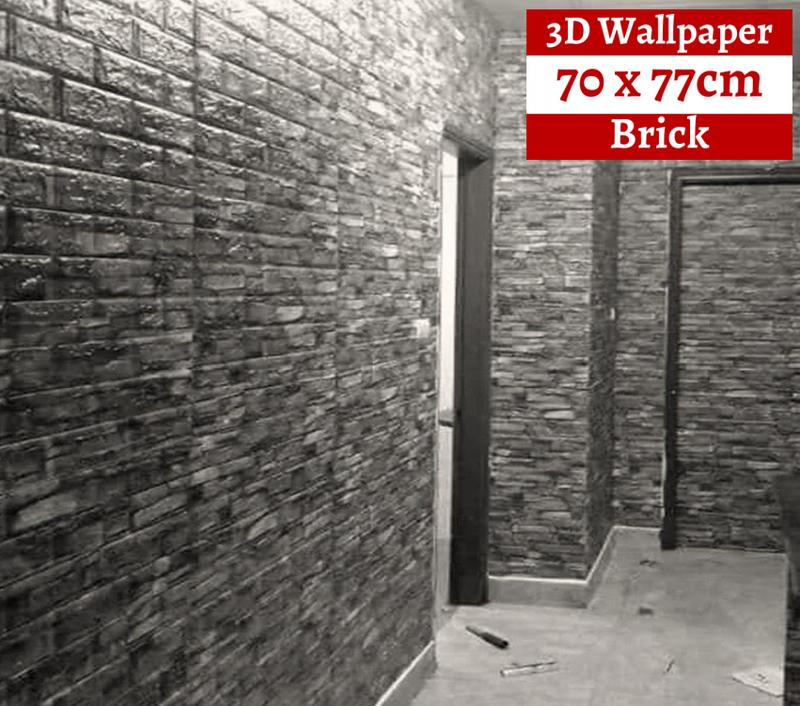 3D Wallpaper Tiles 70 x 77cm Stone Brick 10pcs