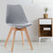 Artiss 4x Retro Replica Eames Dining DSW Chairs PU Leather Padded Kitchen Cafe Beech Wood Legs Grey