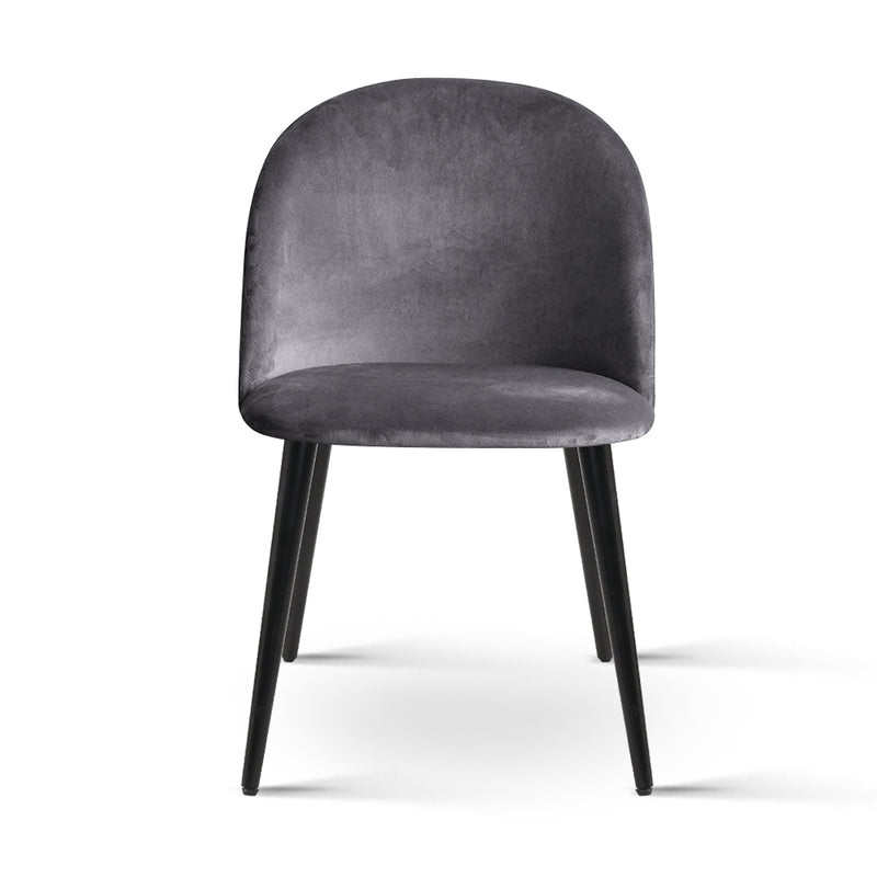 Artiss Velvet Modern Dining Chair - Dark Grey