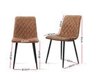 Artiss Dining Chairs Replica Kitchen Chair PU Leather Padded Retro Iron Legs x2
