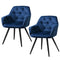 Artiss Set of 2 Calivia Dining Chairs Kitchen Chairs Upholstered Velvet Blue