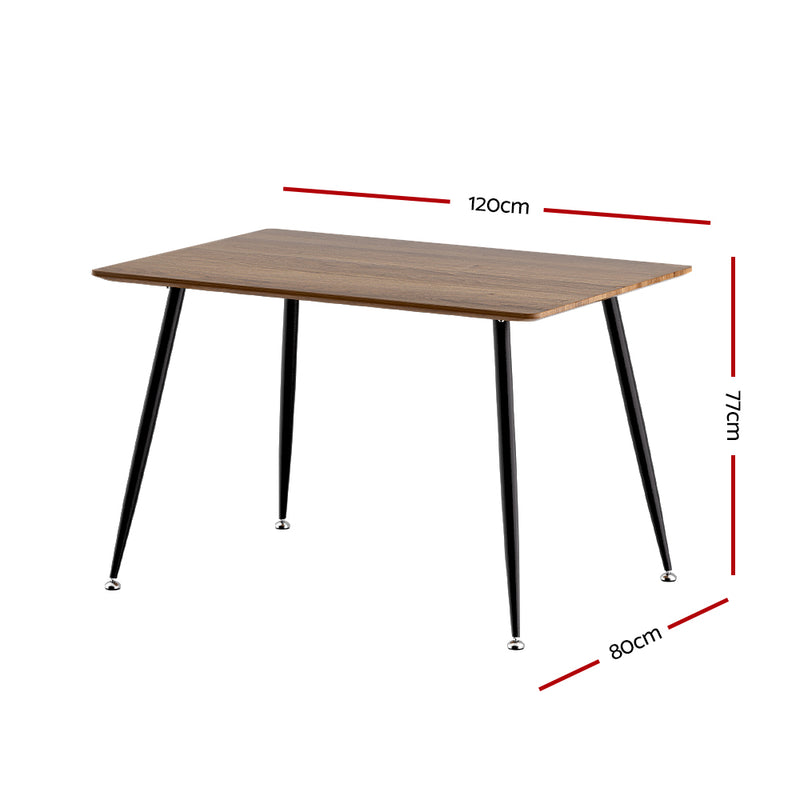Artiss Dining Table 4 Seater Kitchen Cafe Wooden Table Rectangular 120CM