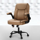 Artiss 2 Point Massage Office Chair Leather Mid Back Espresso