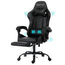 Artiss Gaming Chairs Massage Racing Recliner Leather Office Chair Footrest Black