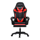 Artiss 6 Point Massage Gaming Office Chair 7 LED Footrest Red