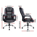 Artiss Office Chair Gaming Computer Chairs Executive PU Leather Seating Black