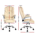 Artiss Kea Executive Office Chair Leather Beige
